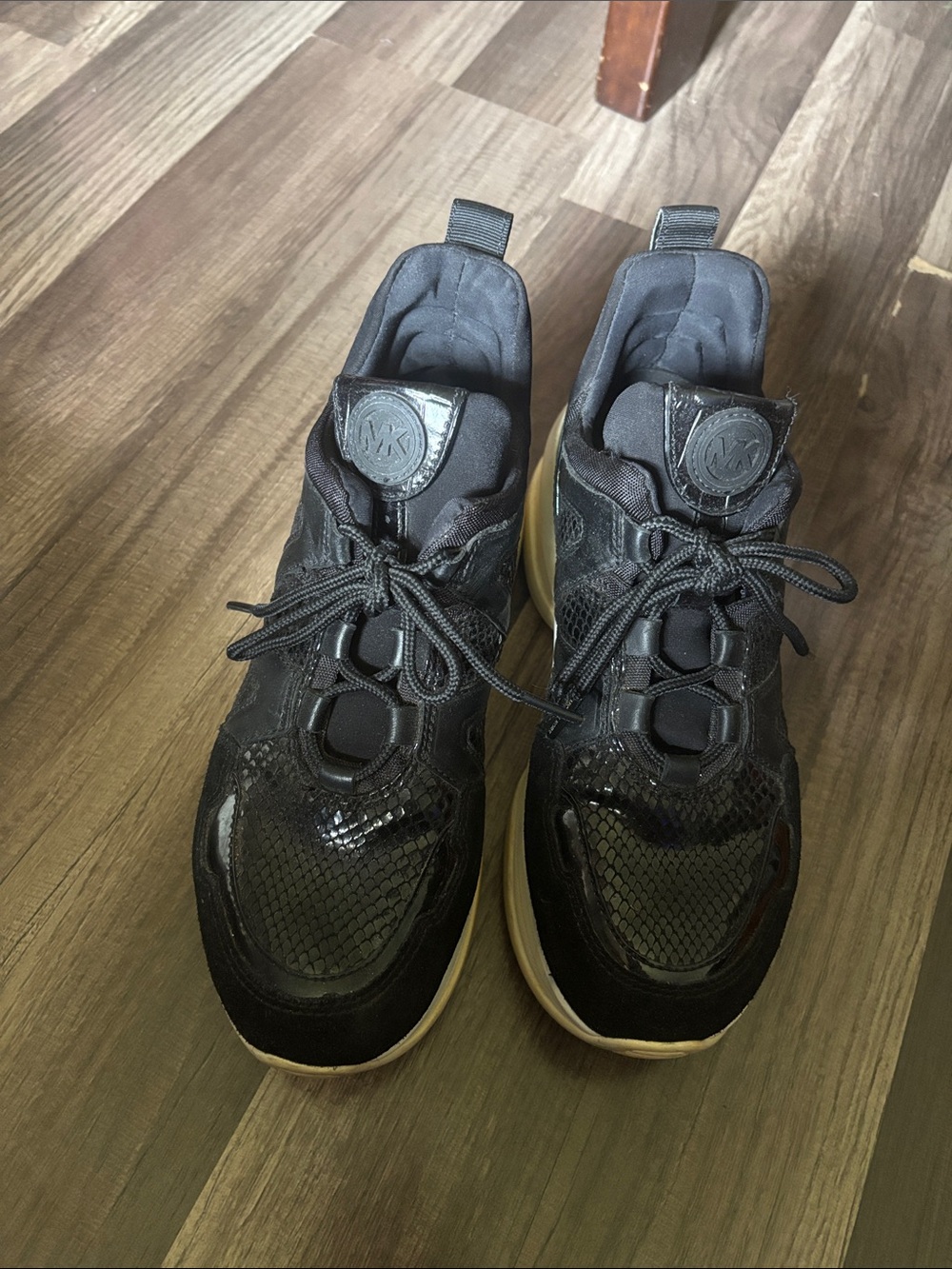 Michael Kors Black Athletic Sneakers with Cream Soles